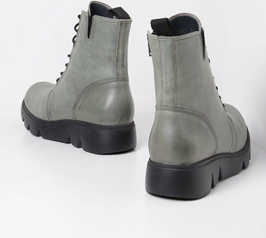 Wolky Hoge veterschoenen Hope XW grijs groen leer