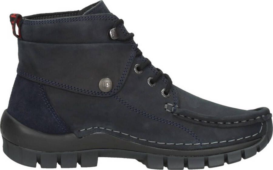 Wolky Hoge veterschoenen Jump blauw nubuck