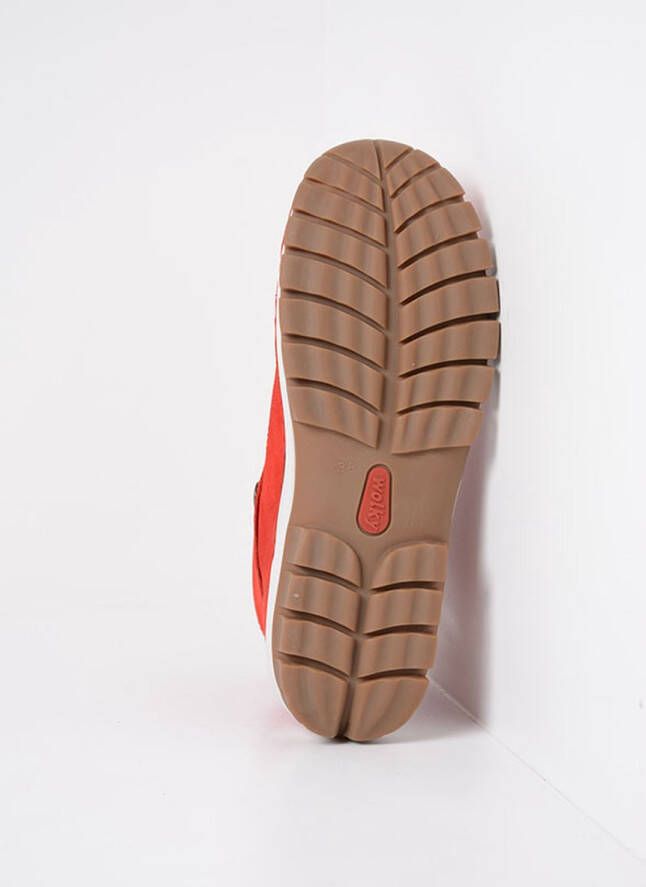 Wolky Hoge veterschoenen Jump rood nubuck