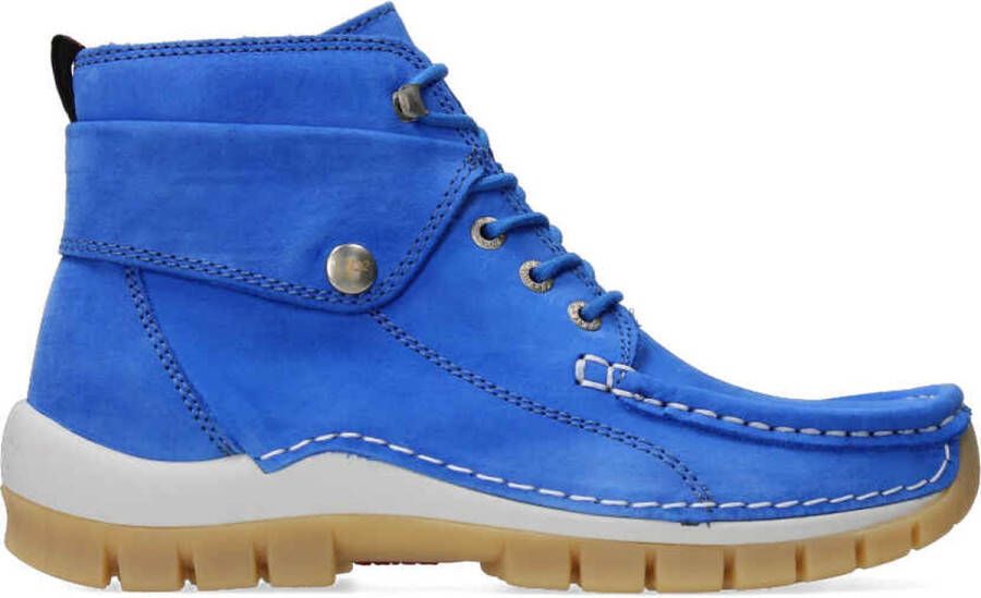 Wolky Hoge veterschoenen Jump Summer hemelsblauw nubuck