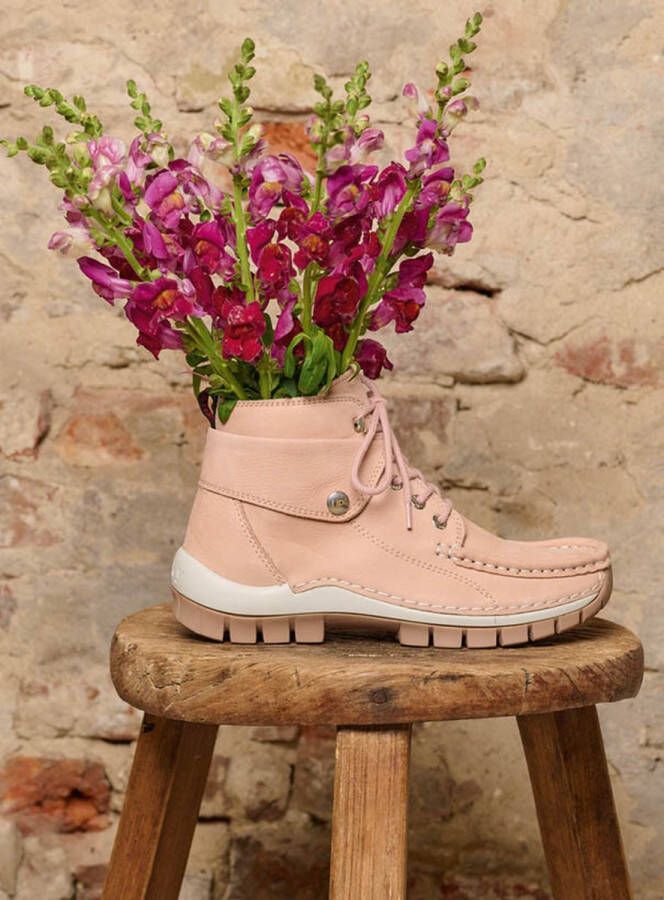 Wolky Hoge veterschoenen Jump Summer nude nubuck