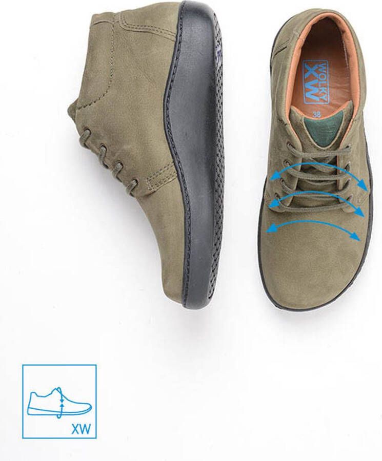 Wolky Hoge veterschoenen Kansas Lady XW pesto groen nubuck