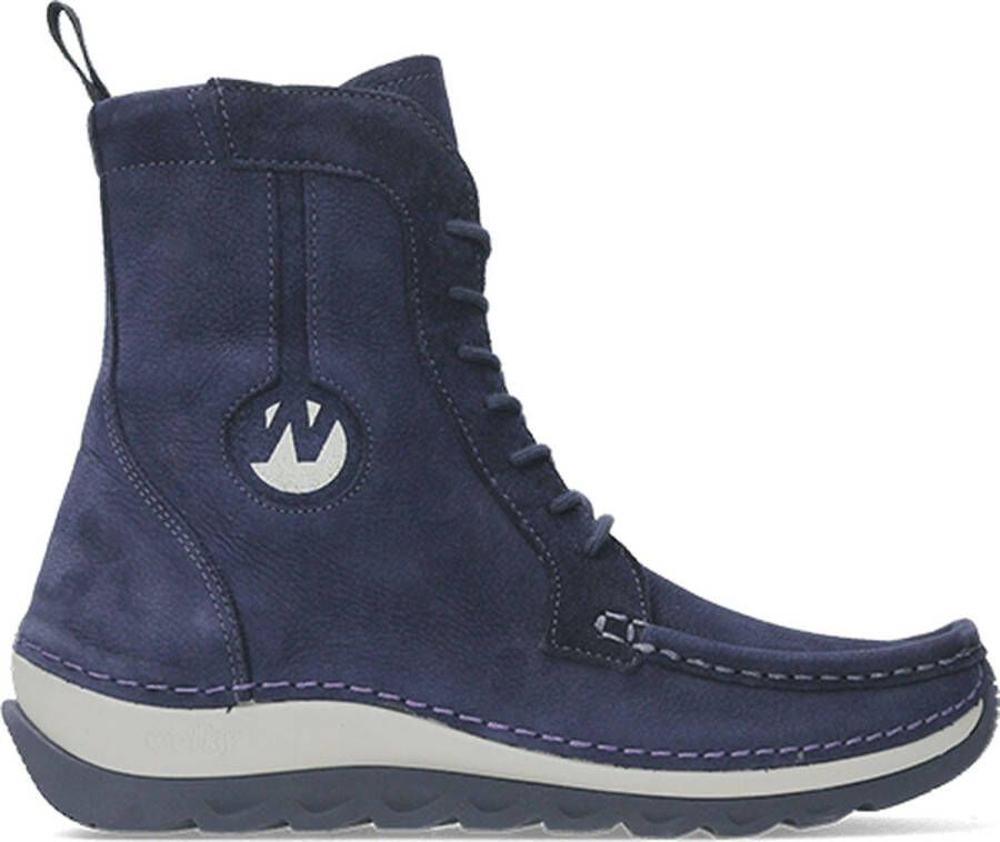 Wolky Hoge veterschoenen Ocean paars nubuck