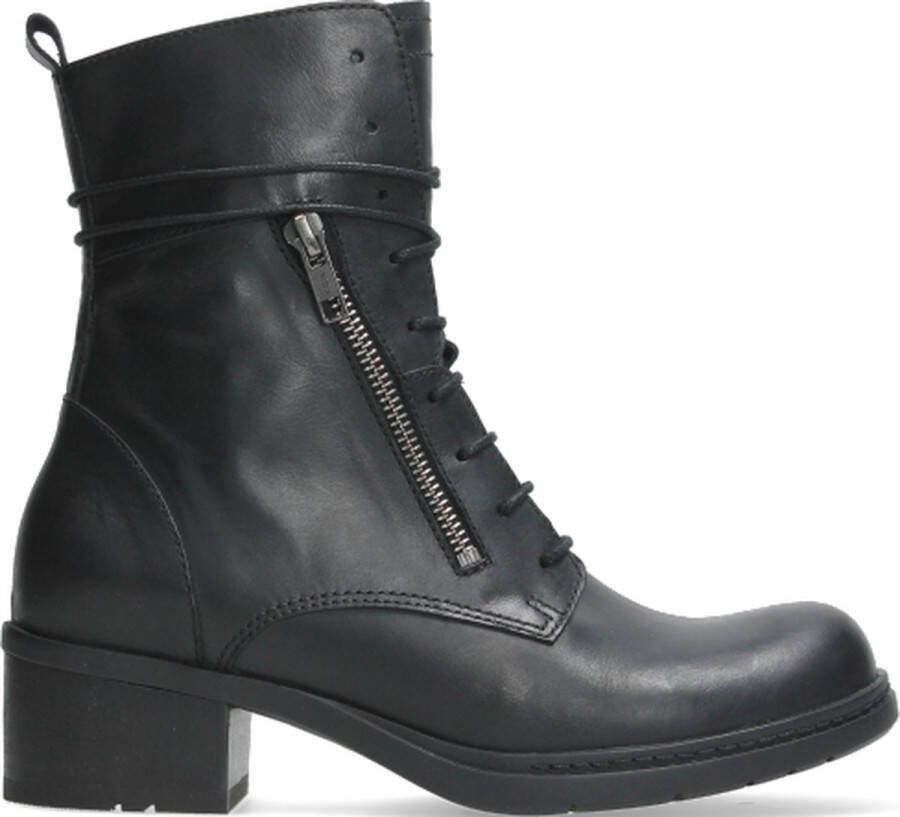 Wolky Hoge veterschoenen Rimbley zwart leer