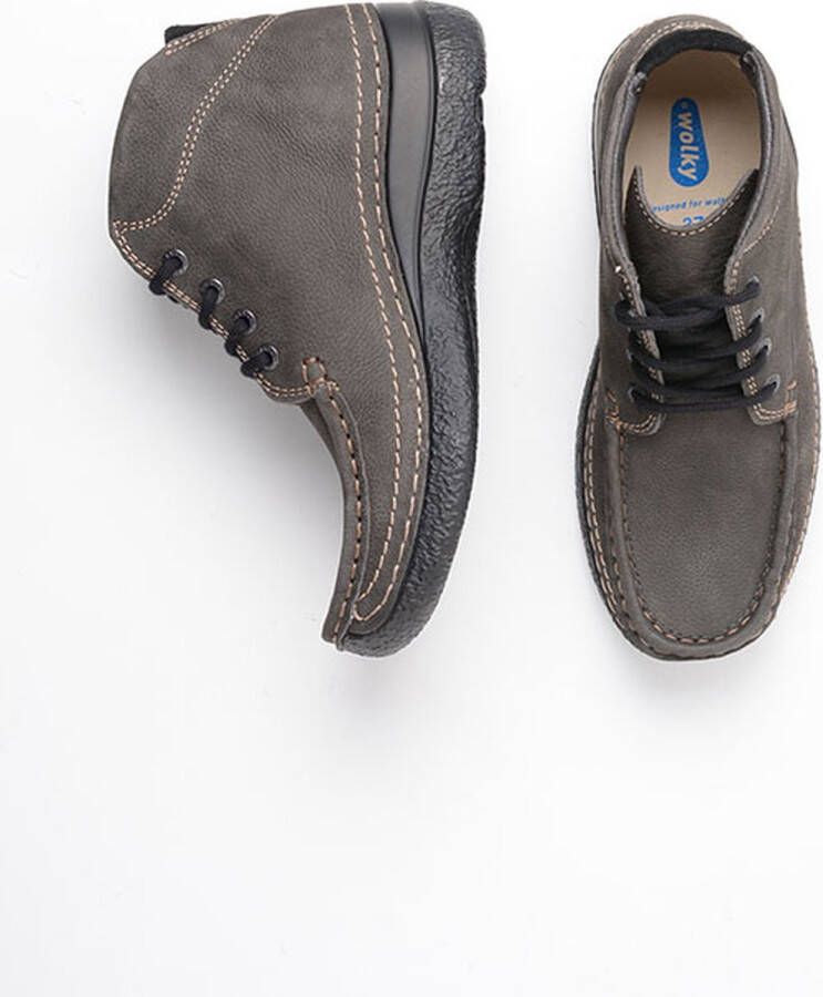 Wolky Hoge veterschoenen Roll Shoot asfalt nubuck