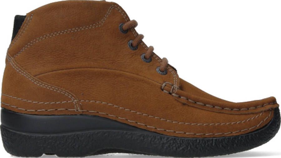 Wolky Hoge veterschoenen Roll Shoot cognac nubuck