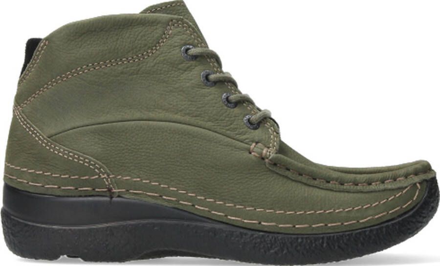 Wolky Hoge veterschoenen Roll Shoot pesto groen nubuck