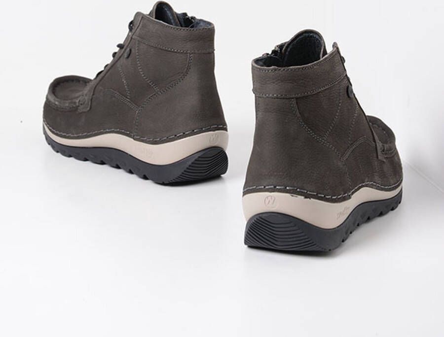 Wolky Hoge veterschoenen Salado asfalt nubuck