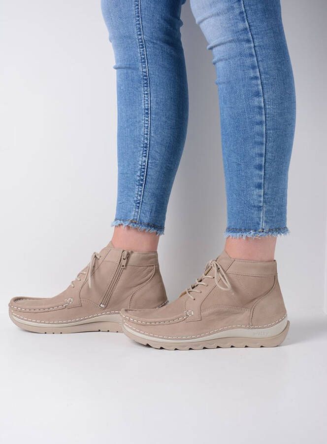 Wolky Hoge veterschoenen Salado kaki nubuck