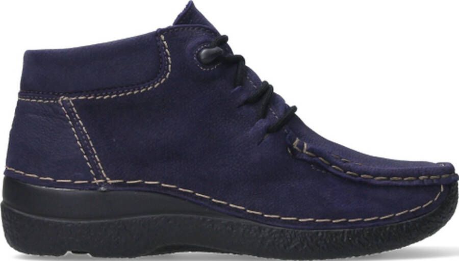 Wolky Hoge veterschoenen Seamy Moc paars nubuck