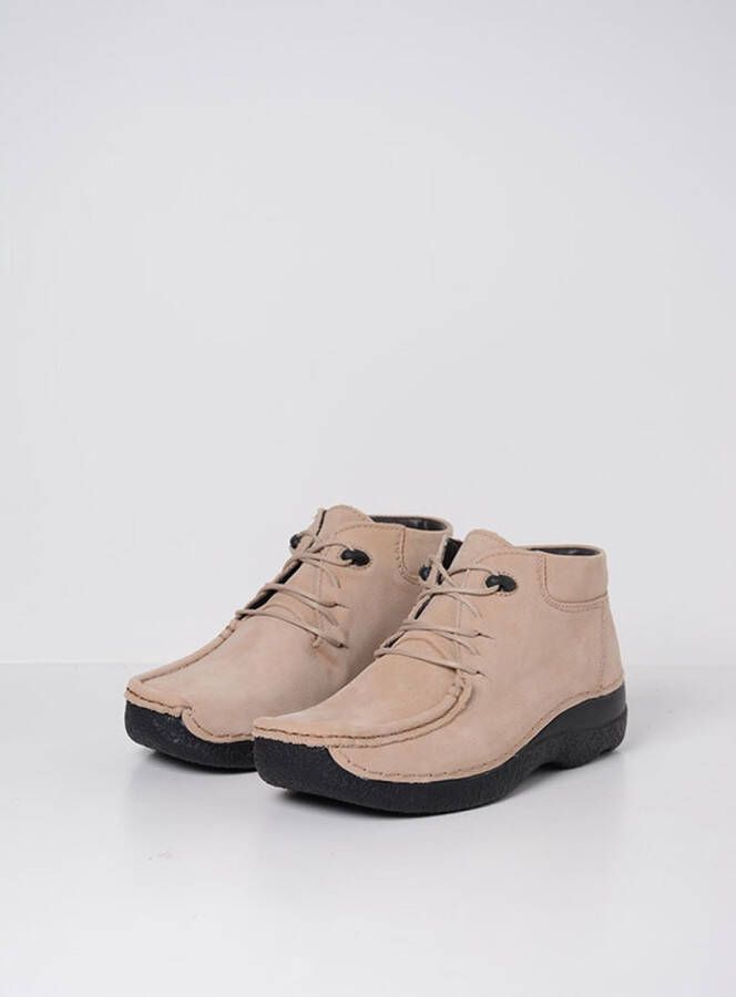 Wolky Hoge veterschoenen Seamy Moc safari nubuck