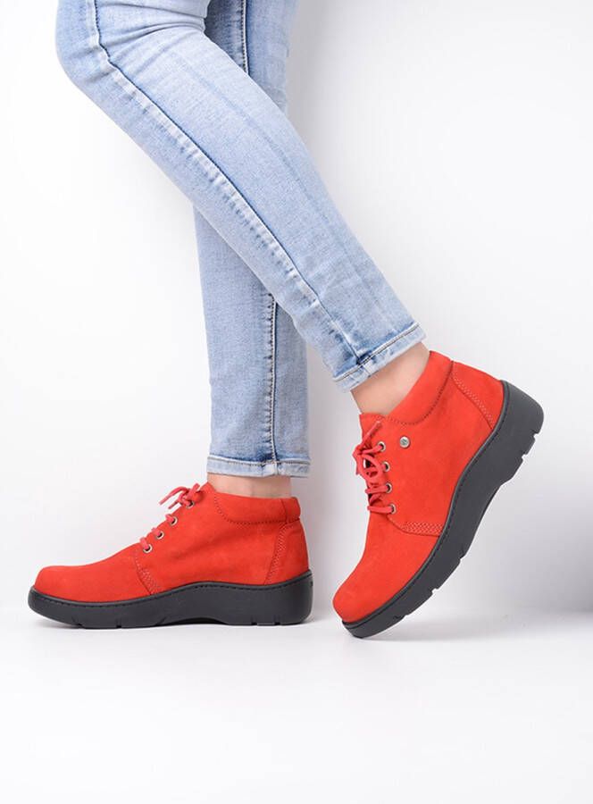 Wolky Hoge veterschoenen Tarda XW-WR donkerrood nubuck