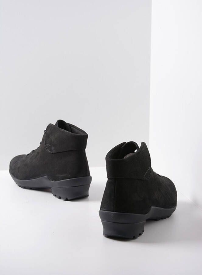 Wolky Hoge veterschoenen Teton zwart nubuck