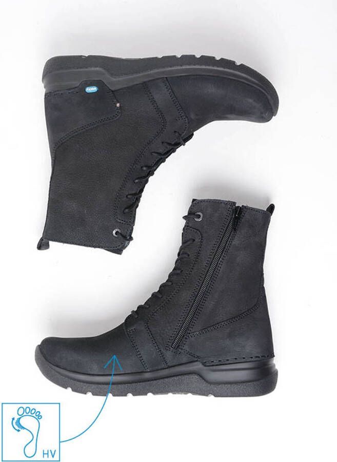 Wolky Hoge veterschoenen Viper HV zwart nubuck