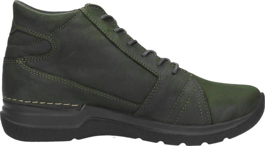 Wolky Hoge veterschoenen Why pesto groen nubuck