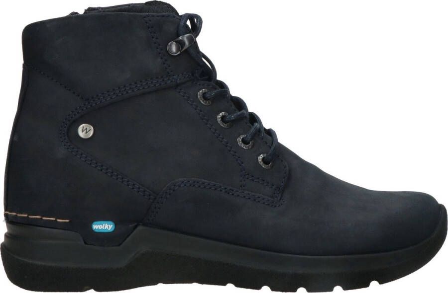 Wolky Hoge veterschoenen Whynot blauw nubuck