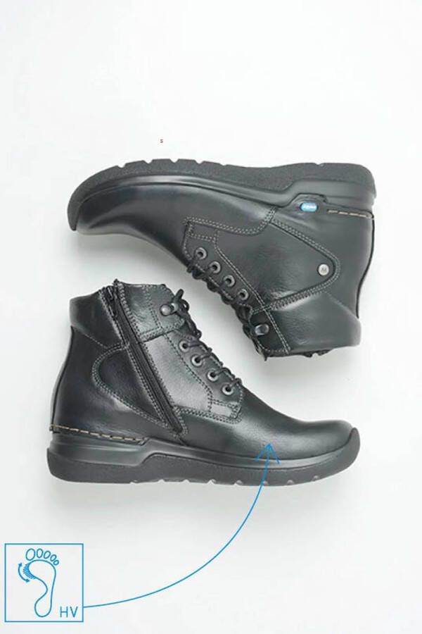 Wolky Hoge veterschoenen Whynot HV zwart leer