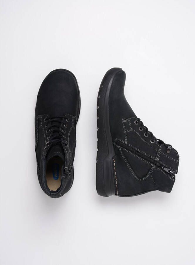 Wolky Hoge veterschoenen Whynot HV zwart nubuck