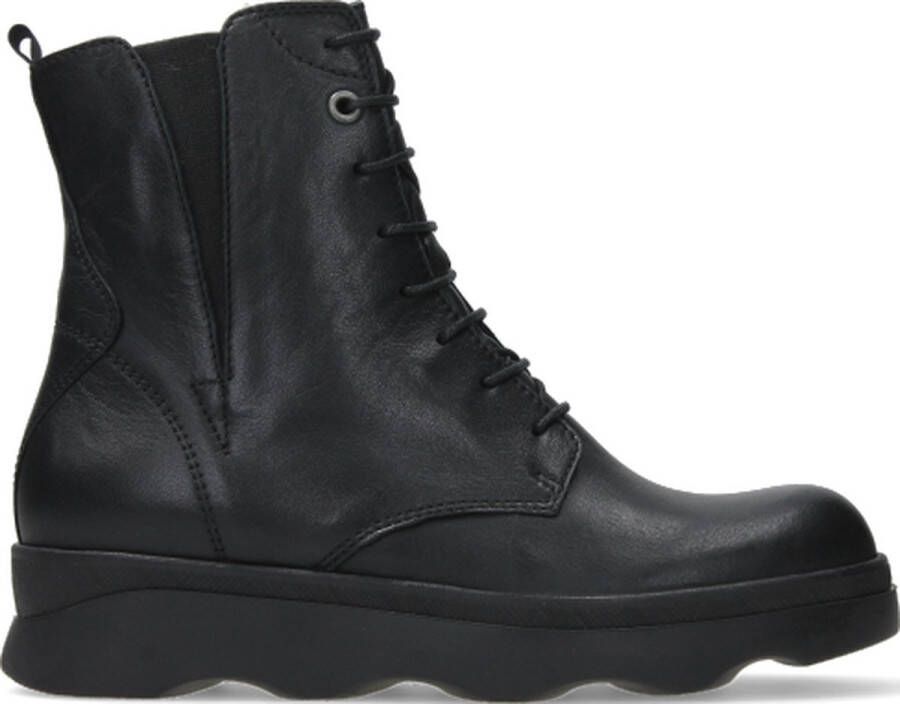 Wolky Akita Leren Veterboots Black Dames