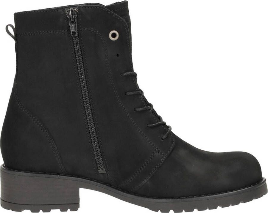 Wolky Zwarte Leren Veterschoenen Comfortabel Black Dames