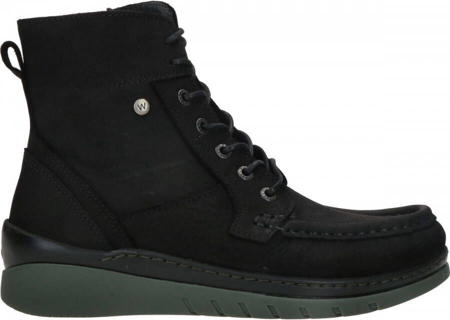 Wolky Veterschoenen Next zwart saliegroen nubuck