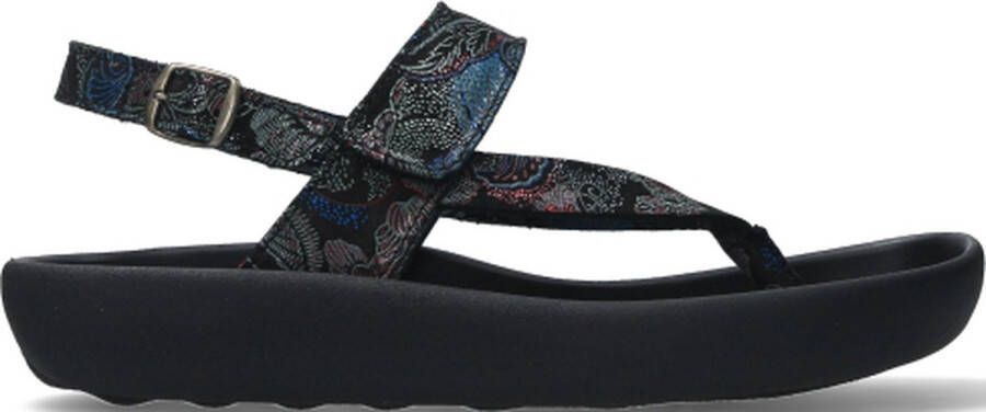 Wolky Sandalen Cebu zwart blauw suede