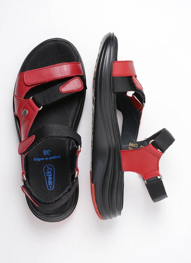 Wolky Sandalen Cirro rood leer