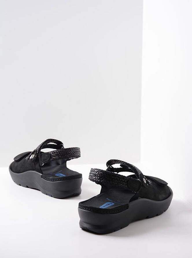 Wolky Sandalen Lisse zwart nubuck