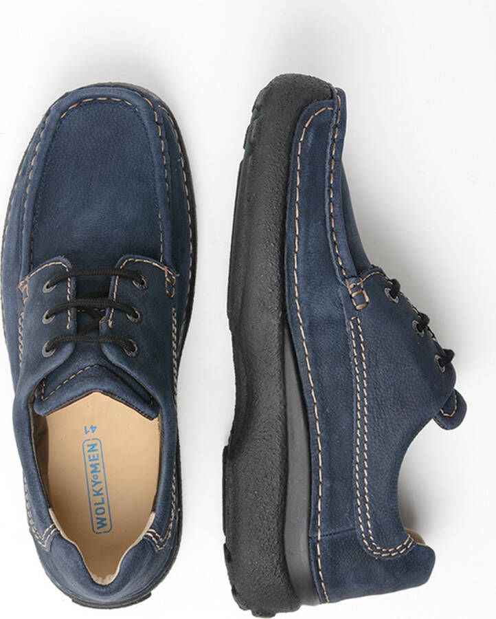 Wolky Shoe > Heren > Comfortschoenen Roll Shoe Men blauw nubuck