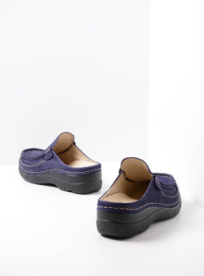 Wolky Slippers Roll Slide paars nubuck