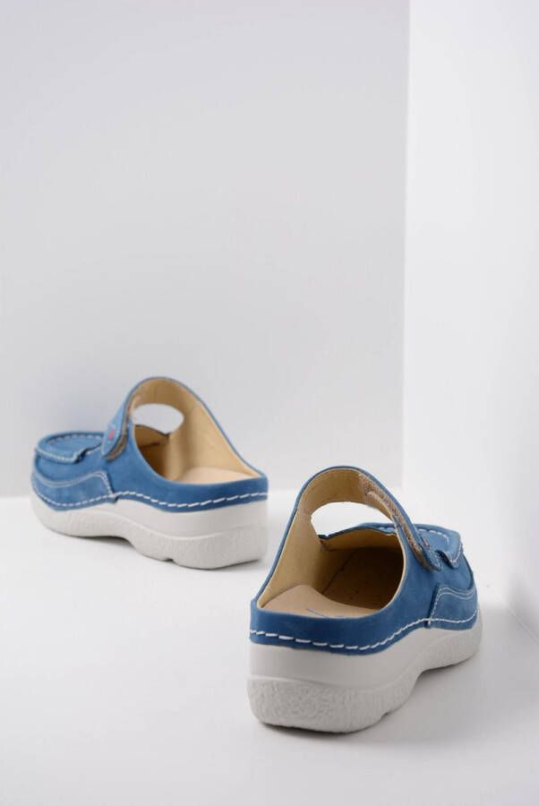 Wolky Comfortschoenen Roll Slipper dodger blauw nubuck