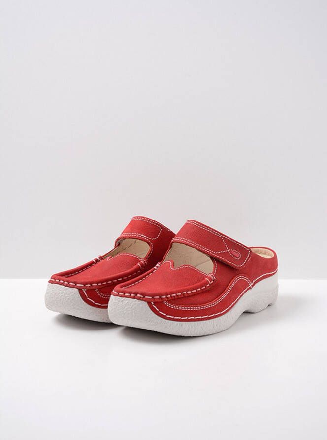 Wolky Comfortschoenen Roll Slipper rood zomer nubuck