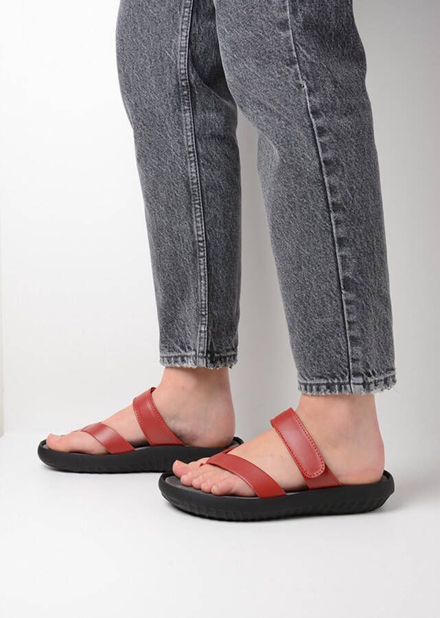 Wolky Slippers Tahiti rood leer