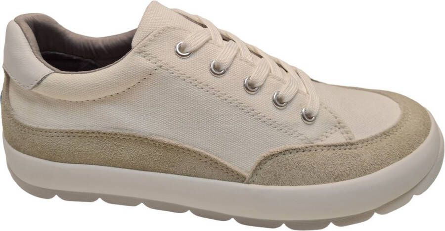 Wolky Shoe > Outlet > Veterschoenen Babati ijswit canvas suede