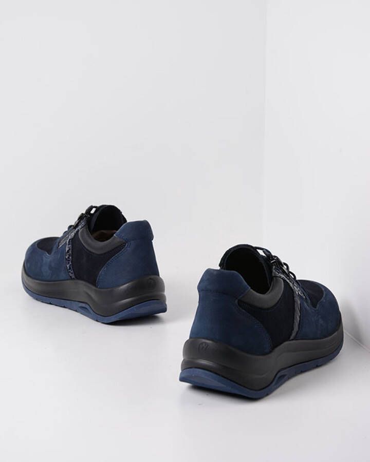 Wolky Veterschoenen Comrie blauw combi leer