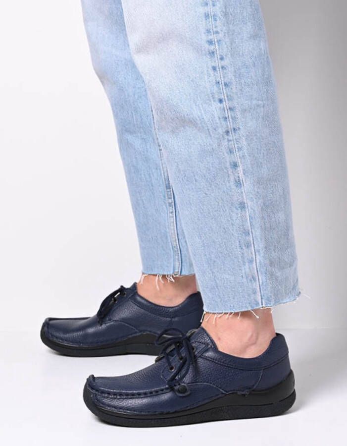 Wolky Veterschoenen Taranta donkerblauw leer