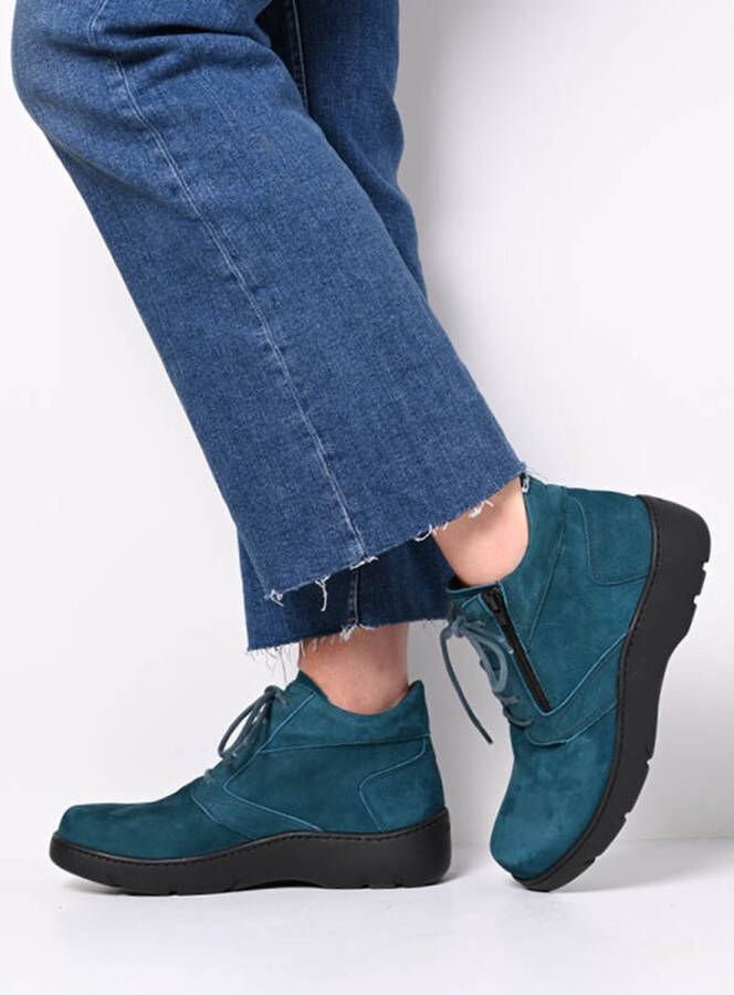 Wolky Veterschoenen Annemarie XW petrol nubuck