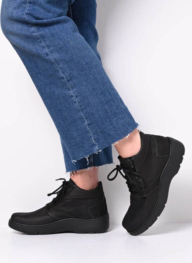 Wolky Veterschoenen Annemarie XW zwart nubuck