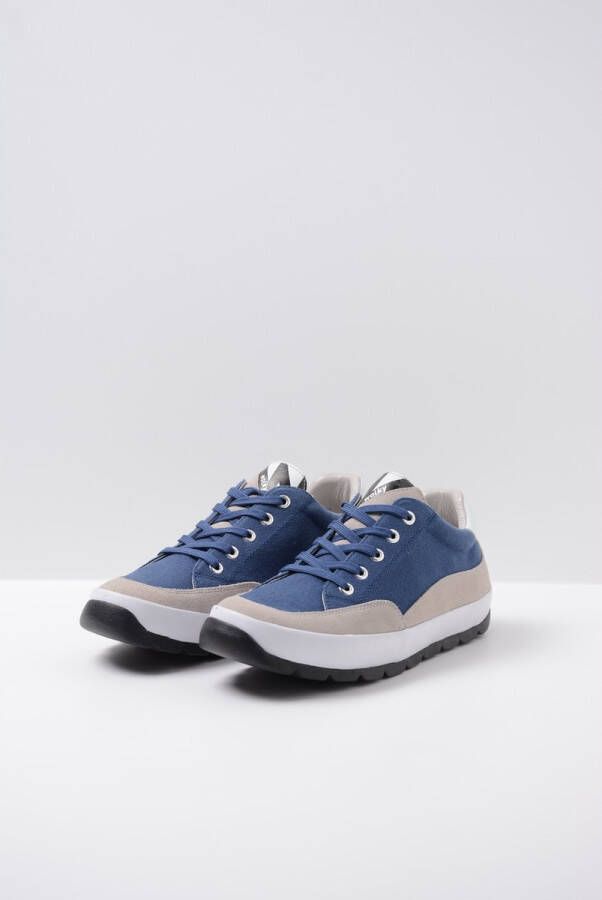 Wolky Shoe > Outlet > Veterschoenen Babati blauw canvas suede