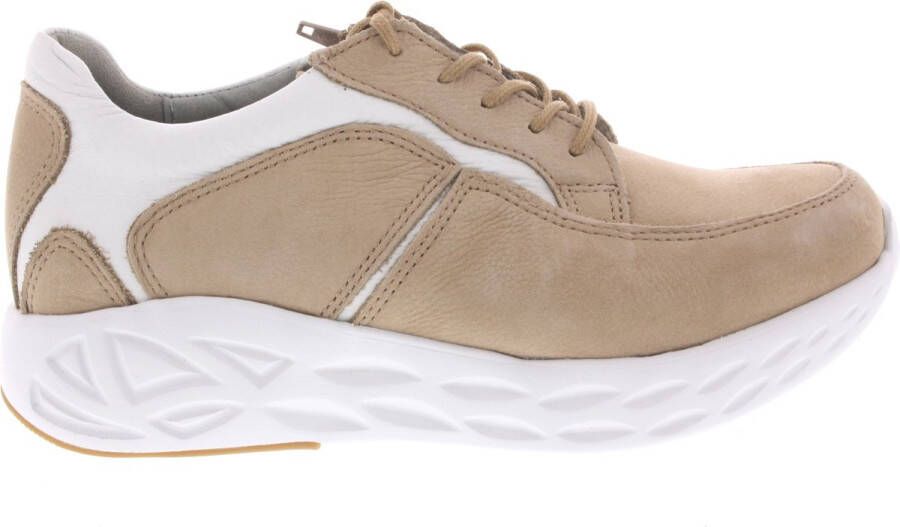 Wolky Veterschoenen Bounce beige-wit nubuck