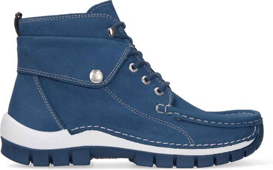 Wolky Hoge veterschoenen Jump Summer atlantisch blauw nubuck