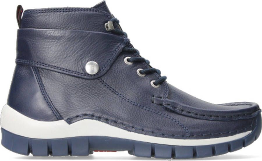 Wolky Hoge veterschoenen Jump Summer denim leer