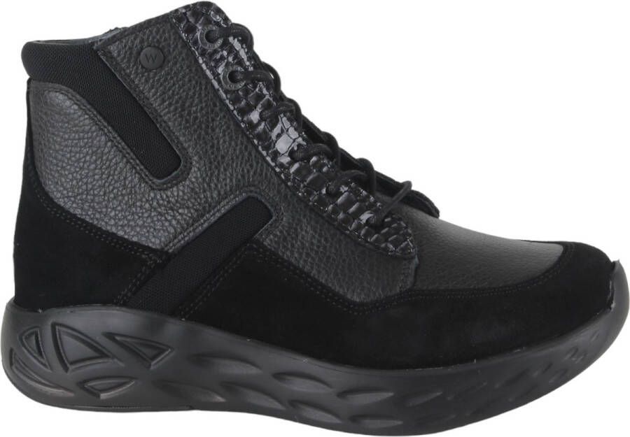 Wolky Veterschoenen Leap zwart combi leer