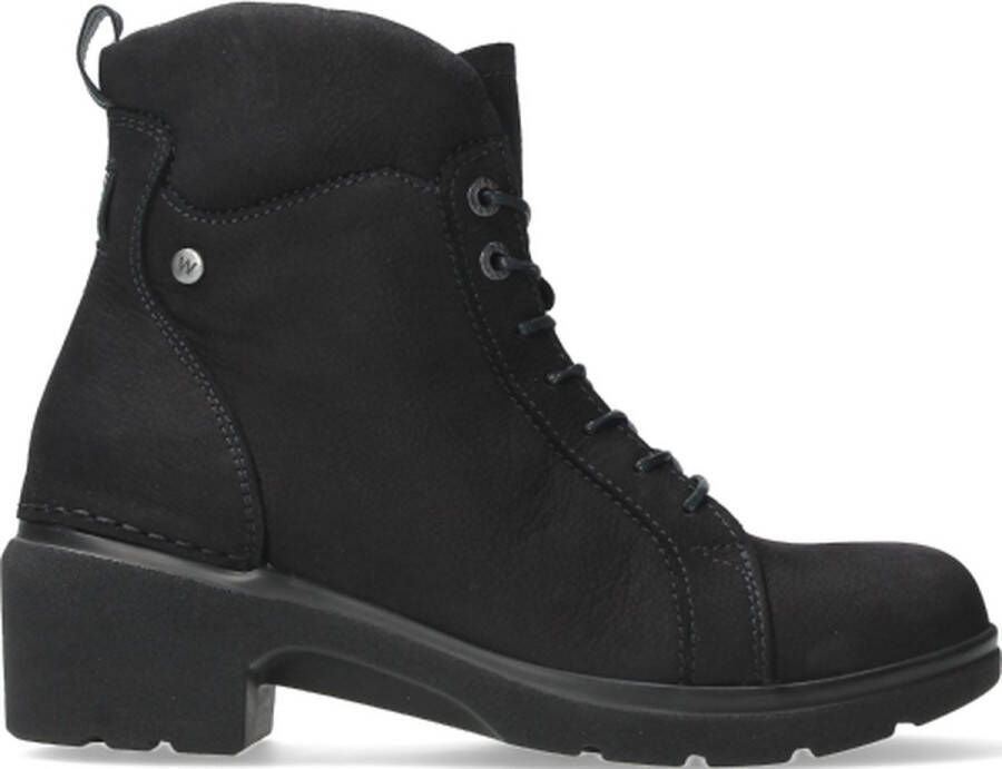 Wolky Veterschoenen Midi zwart nubuck