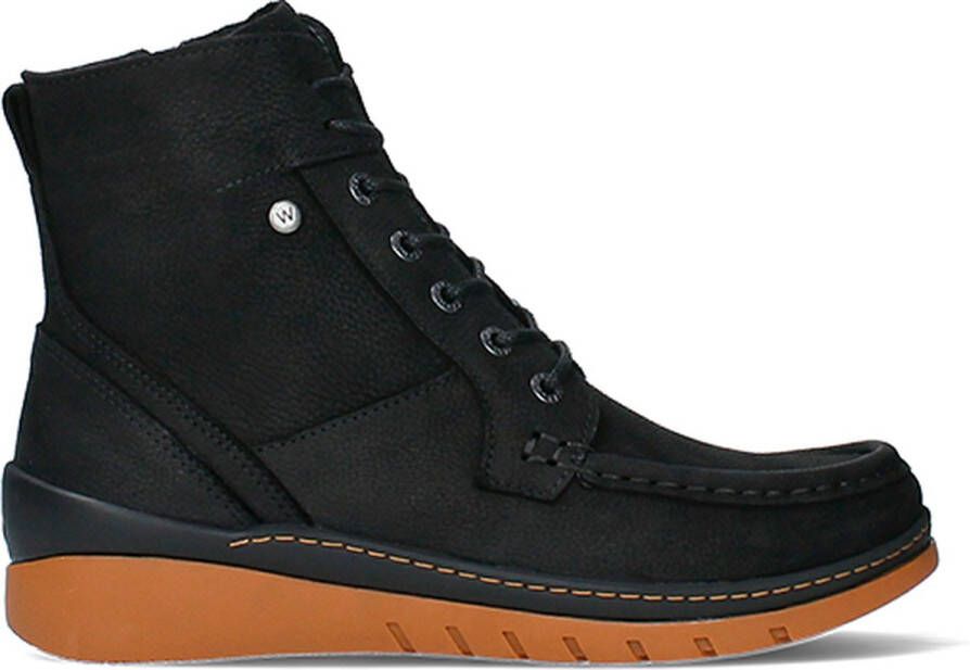 Wolky Veterschoenen Next zwart oker nubuck