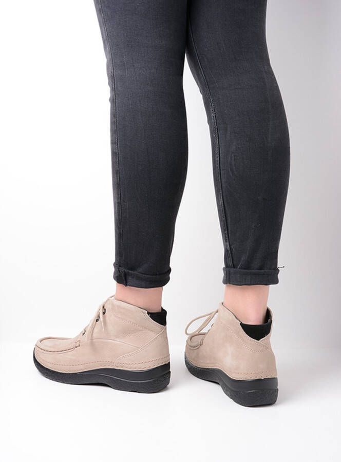 Wolky Hoge veterschoenen Roll Shoot safari nubuck