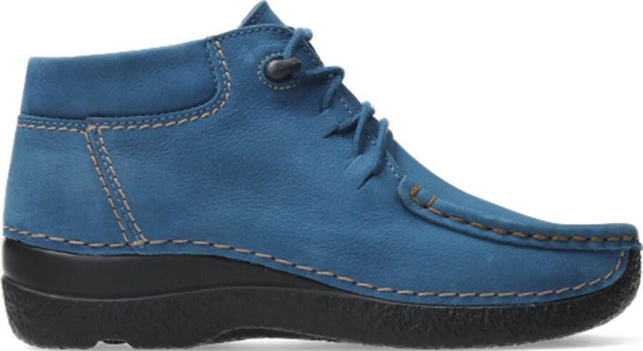 Wolky Hoge veterschoenen Seamy Moc atlantisch blauw nubuck