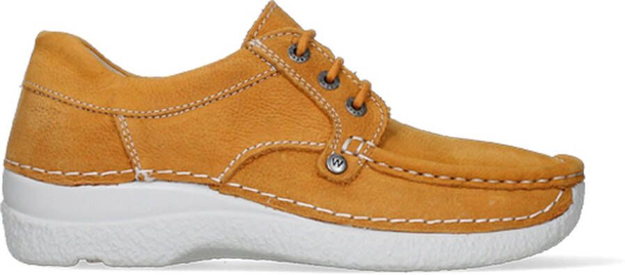 Wolky Veterschoenen Seamy Up oranje nubuck