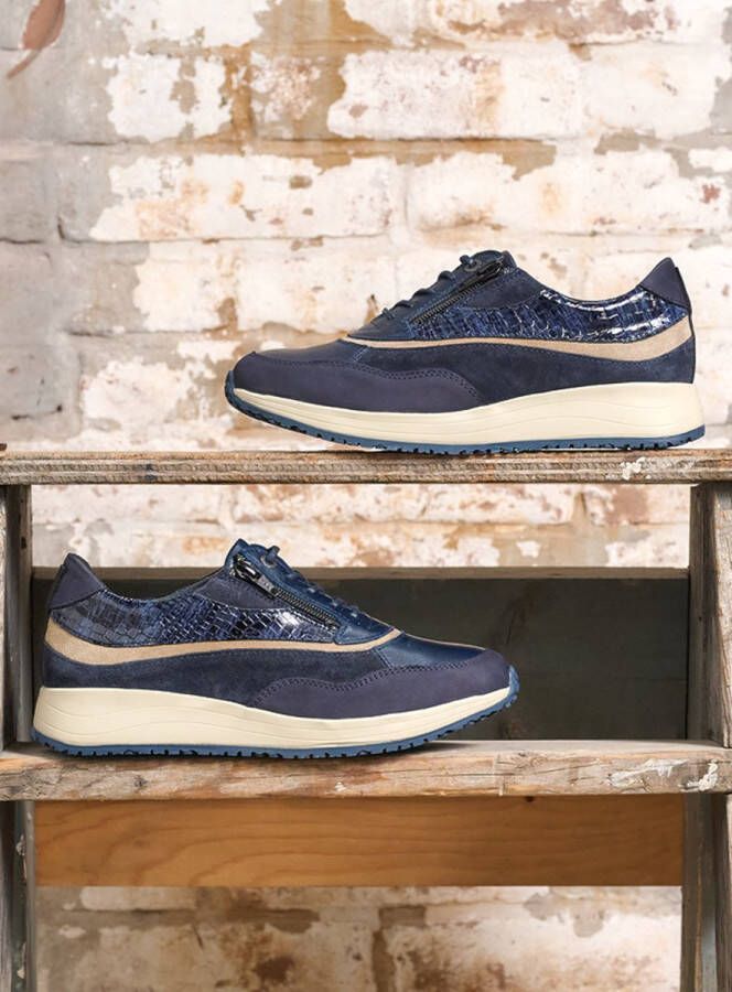 Wolky Veterschoenen Sprint blauw combi leer