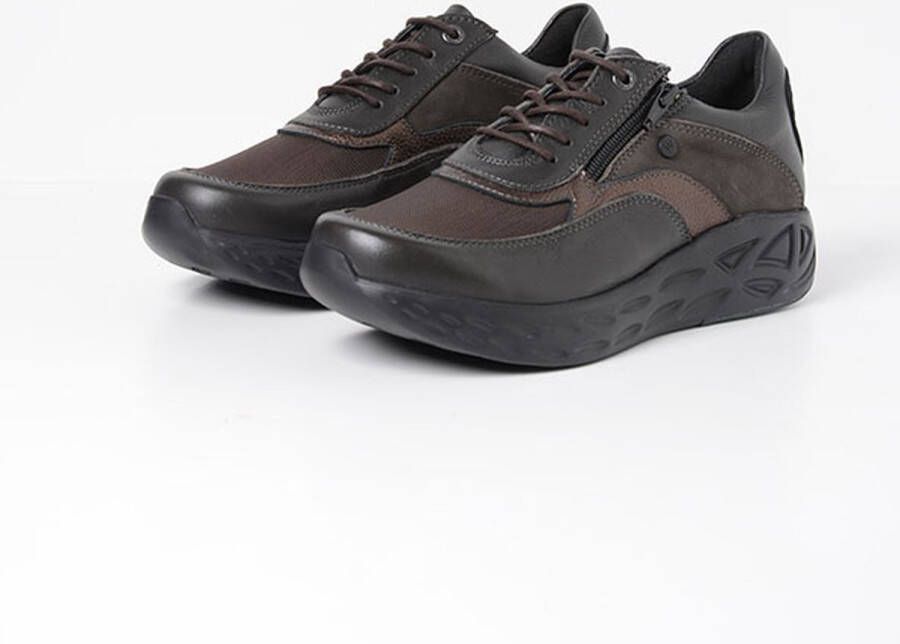 Wolky Veterschoenen Vitality SF asfalt combi stretch leer